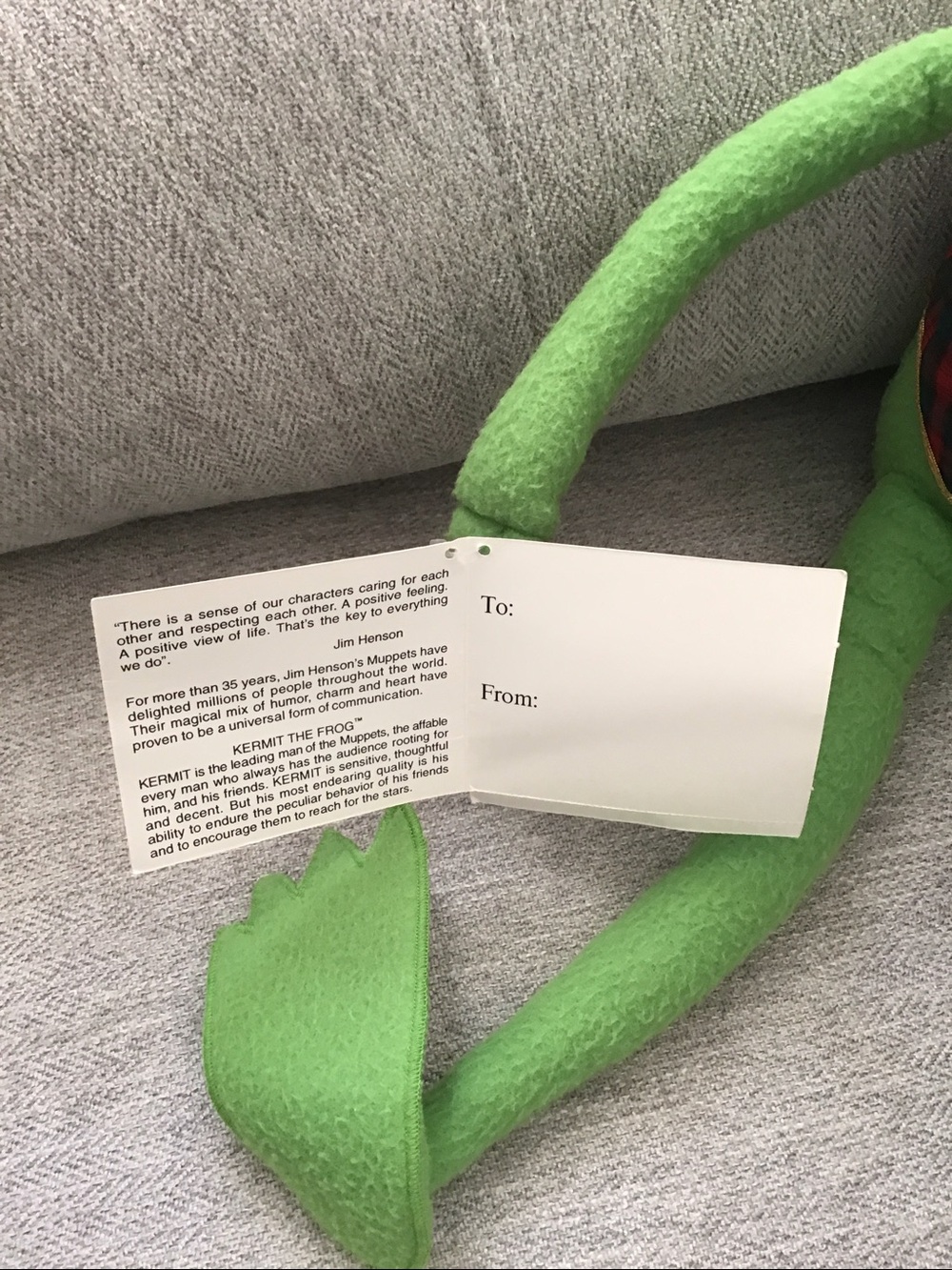Vintage Large Kermit the Frog Plush with Plaid Vest 24” - Picture 5 of 14